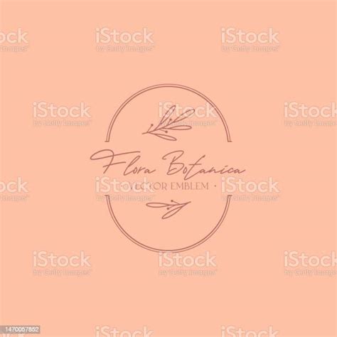 Set Lambang Bunga Feminin Vektor Desain Logo Elegan Dengan Cabang Dan