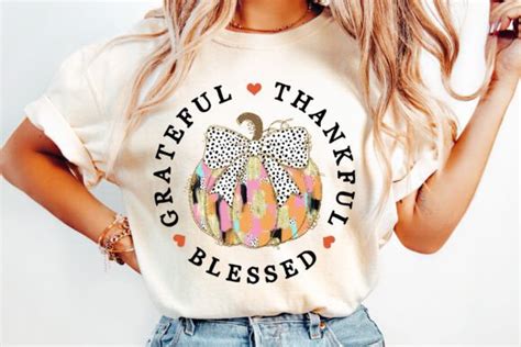 Grateful Thankful Blessed Pumpkin Png Graphic By Theruralartisan