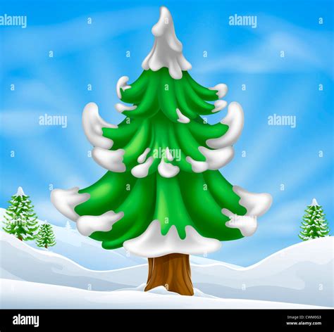 Cartoon snowy tree hi-res stock photography and images - Alamy