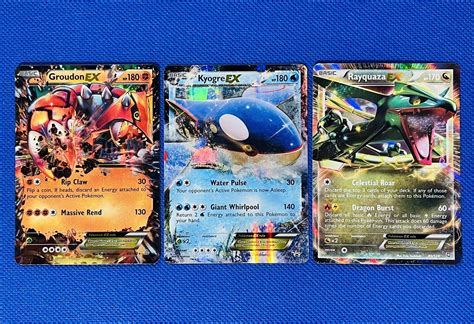 Primal Groudon And Kyogre And Mega Rayquaza Cards