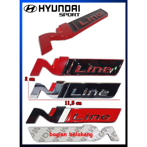 Jual Emblem Logo Mobil Hyundai Sporty N Line Bahan Besi Anti Karat