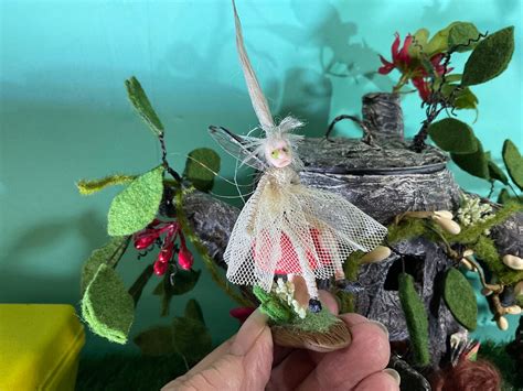 Ooak Poseable Super Tiny Pixie Fairy On A Red Dot Etsy