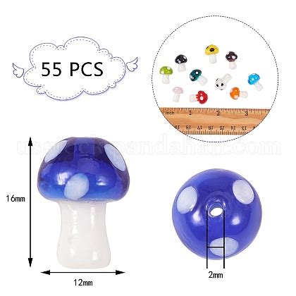 Pcs Style Mushroom Handmade Lampwork Beads Mixed Color Pcs