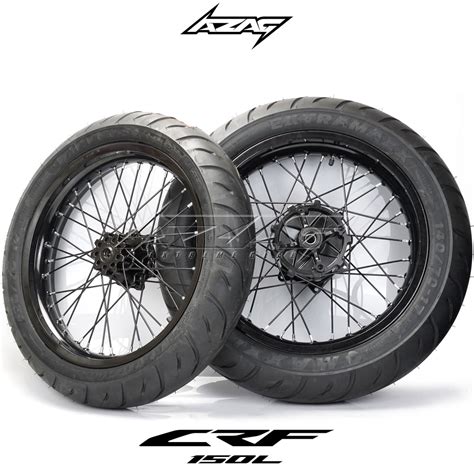 Jual BAN SET SUPERMOTO CRF 150L TROMOL WILWOOD VELG ROSSI BAN MAXXIS