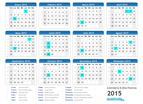 Calendario Del 2015 Mundonets