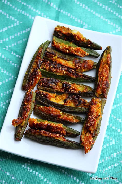 Bharwan Bhindi Or Fried Stuffed Okra Cooking With Thas Smart