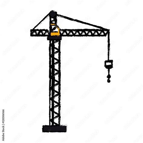 crane hook construction machine drawing vector illustration eps 10 ...