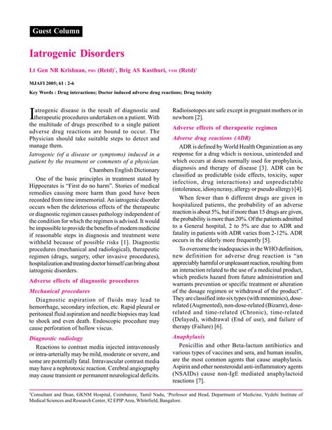 iatrogenic disorders