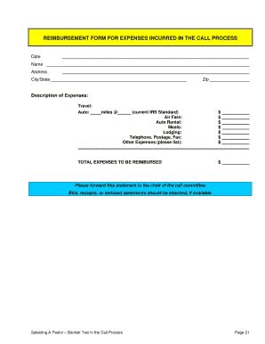 Fillable Online Candidate Reimbursement Form Fax Email Print - pdfFiller 