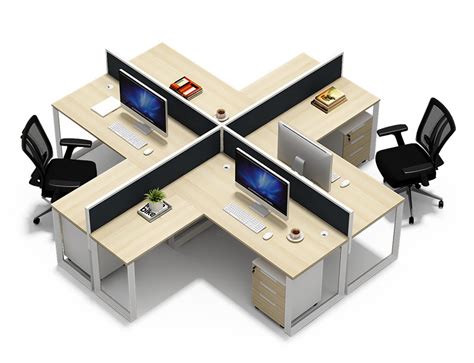 4 Seater Metal Computer Desk Office Partition