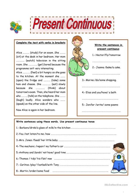 Present Continuous Tense English Esl Worksheets For Distance Learning