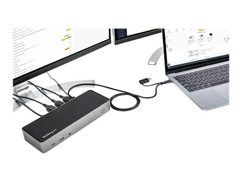 Startech Usb C Usb A Dock Hybrid Universal Triple Monitor Laptop