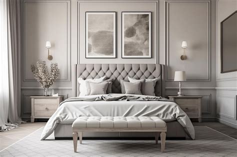 Premium AI Image | Interior of a luxurious bedroom in light colors