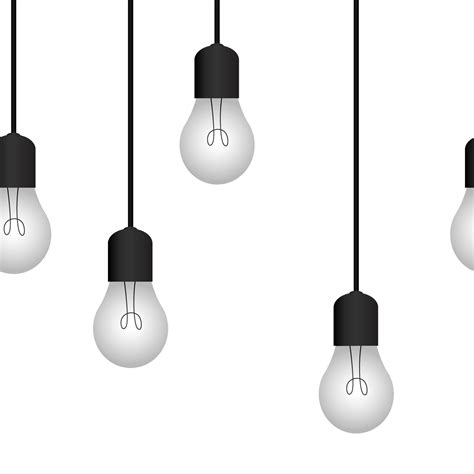 Vector Illustration Of Hanging Light Bulb Design White Background