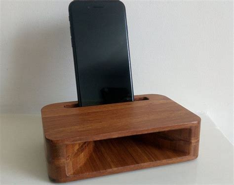 Amplificateur de téléphone portable en bois passif cerisier et noyer