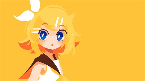 anime, manga, anime girls, minimalism, simple background, yellow ...