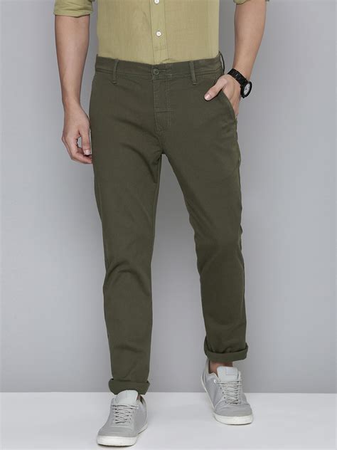 Buy Levis Men Olive Green 511 Slim Fit Chinos Trousers Trousers For Men 18974140 Myntra