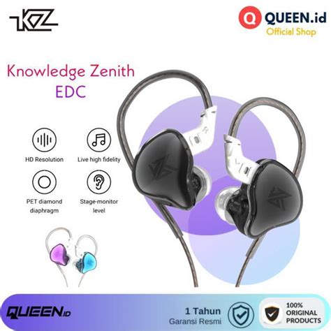 Jual Kz Knowledge Zenith Edc Headset Stereo Earphone With Mic Bass In