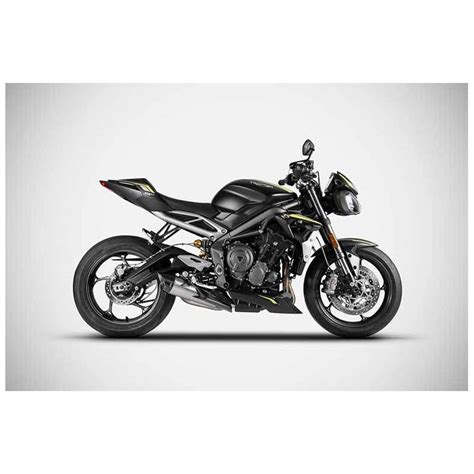 Echappement Inox Avec Embout Carbone Zard Pour Triumph Street Triple