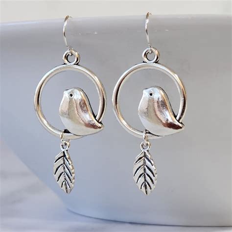 Silver Bird Earrings - Etsy