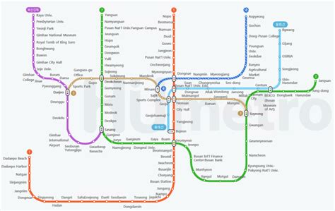 Busan Subway map in English PDF & PNG file, 2020 year