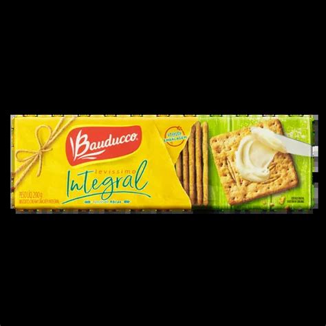 Biscoito Cream Cracker Integral Bauducco Levíssimo Pacote 200g