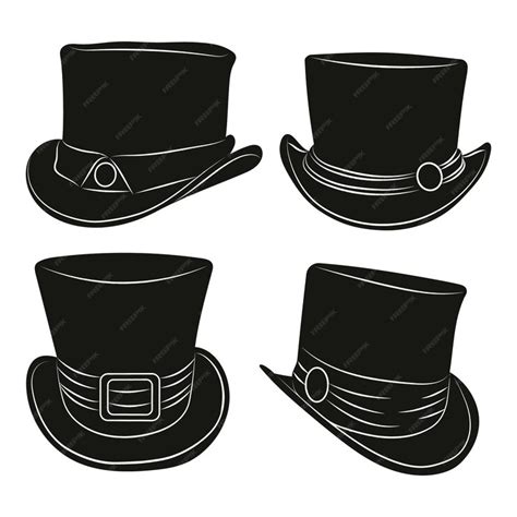 Free Vector | Hand drawn top hat silhouette