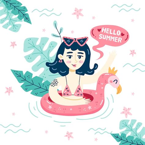 Free Vector Hand Drawn Hello Summer