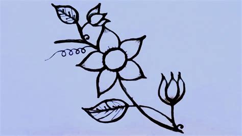 How To Draw A Simple Flower Design Simple Flower Designs To Draw Flower Design Easy