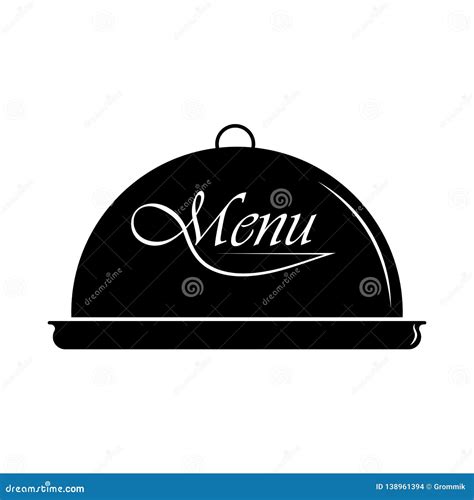 Dish With Cover And Label For The Menu Design And Stock Vector