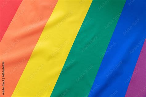 Rainbow Flag LGBT Gay Pride Symbol Background Texture Overhead LGBTQ Community Rights Stock