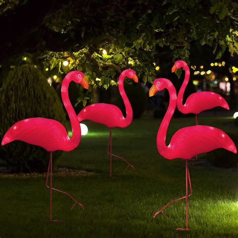 Amazon.com : Rossesay 4 Pcs Solar Outdoor Flamingo Lights Flamingo
