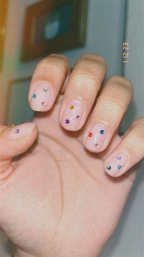 Colorful Nail Art Idea Confetti Nails Bedazzled Nails Nail Jewels