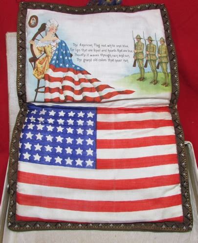 Stewarts Military Antiques Us Wwi Souvenir Silk Patriotic Hankie