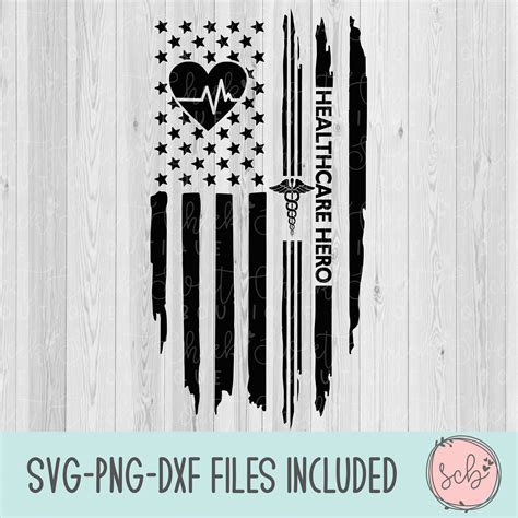 Healthcare Hero Svg Healthcare Flag Svg Flag Svg Nurse Svg Etsy