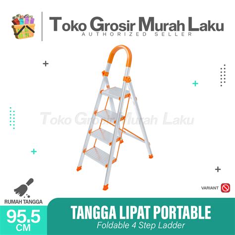 Jual TANGGA LIPAT PORTABLE TANGGA ALUMUNIUM TANGGA BESI KOKOH 4