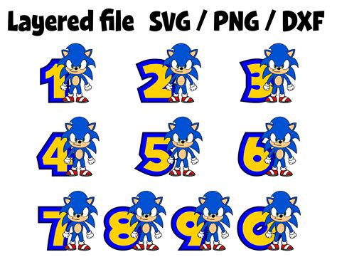 Baby Sonic Svg Birthday Numbers PNG SVG Sonic PNG Print Etsy UK