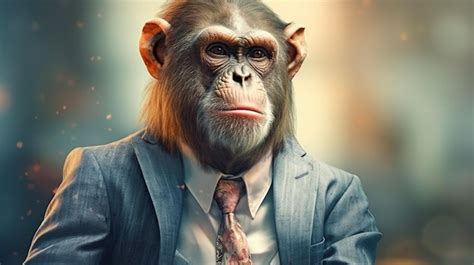 Premium AI Image | Portrait of businessman with monkey head Boss ...