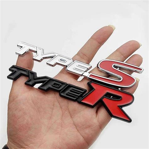 3d Metal Type S Logo Type R Badge Car Front Grill Emblem For Honda