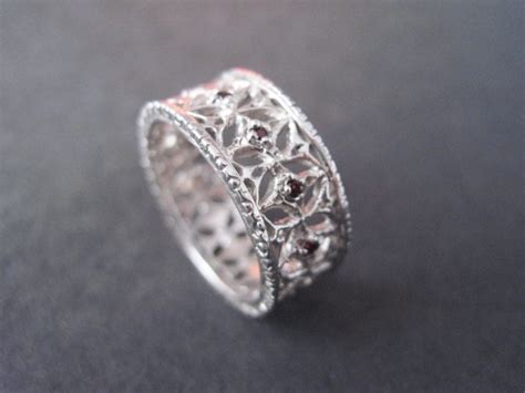 White Gold Filigree Ring Filigree Wedding Band Benati