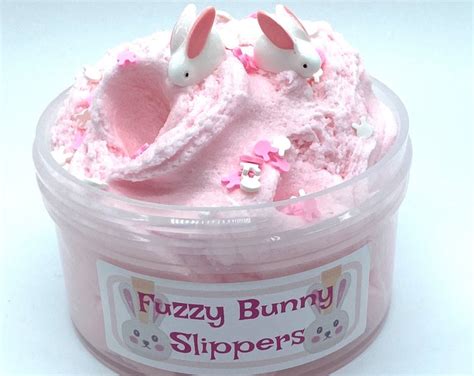 Cloud Dough Slime Fuzzy Bunny Slippers Easter Slime Slime Shops Etsy