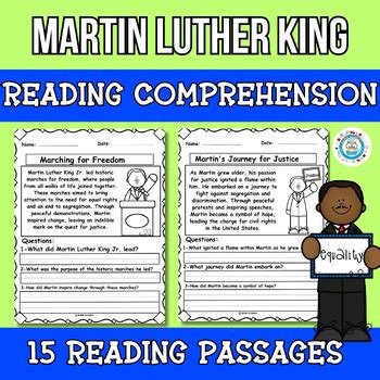 Martin Luther King Jr Reading Comprehension Passages And Questions