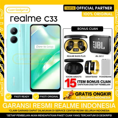 Promo REALME C33 3 32 REALME C 33 4 64 GARANSI RESMI INDONESIA AQUA