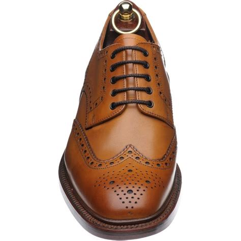 Loake Chester Brogues In Tan Burnished Calf From Herring Shoes