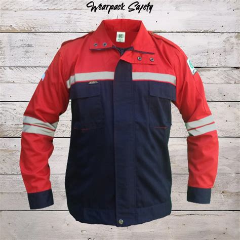 Jual Jaket Wearpack Safety Dongker Merah Atasan Wearpack Lengan Panjang