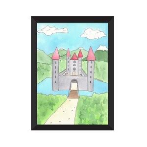 Castle Illustration Water Color Illustration Print on A5 Paper Great Fairy Tale Baby Shower Gift ...