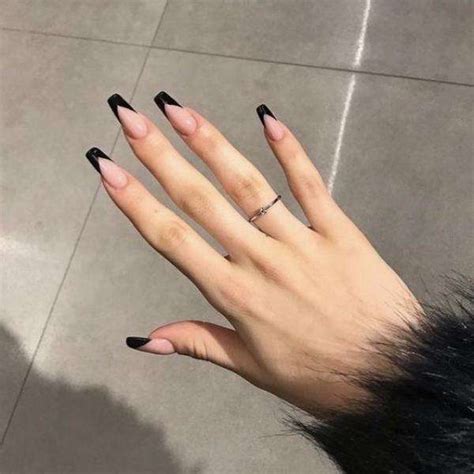 Black V French Nails