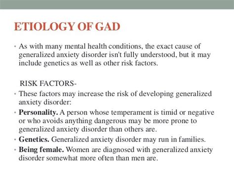 GENERALISED ANXIETY DISORDER