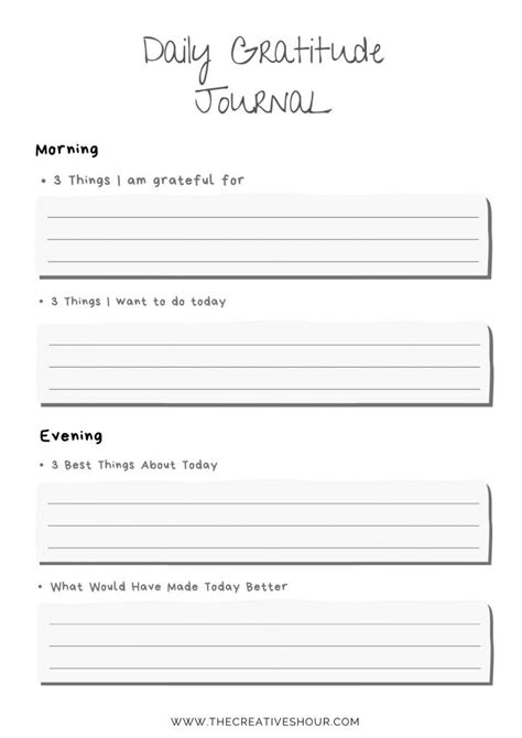 Gratitude Journal Template Free Printable Printable Templates