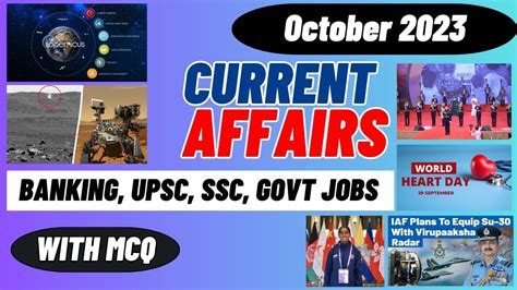 Current Affairs October 2023 Current Affairs YouTube